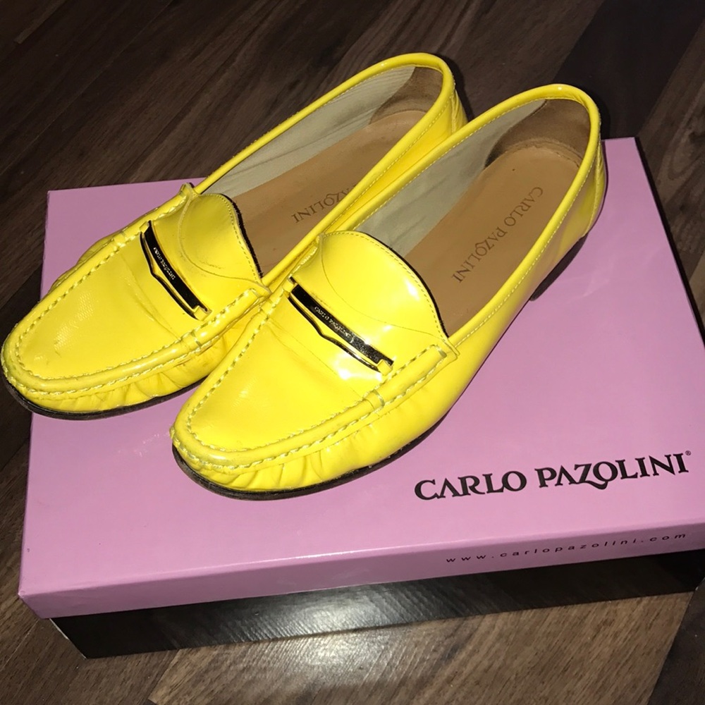 Amazing Yellow Leather Moccasins